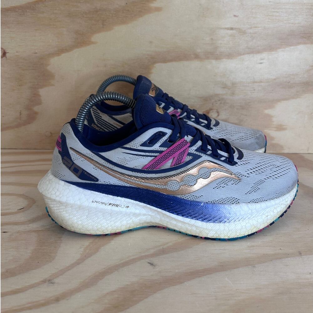 Saucony - Triumph 20 - Running Shoes - Gray/Blue - Women's - 7.5 - S10759-40
